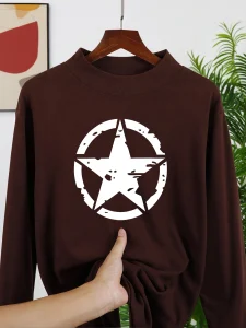 Distressed Military Star Graphic Sweatshirt