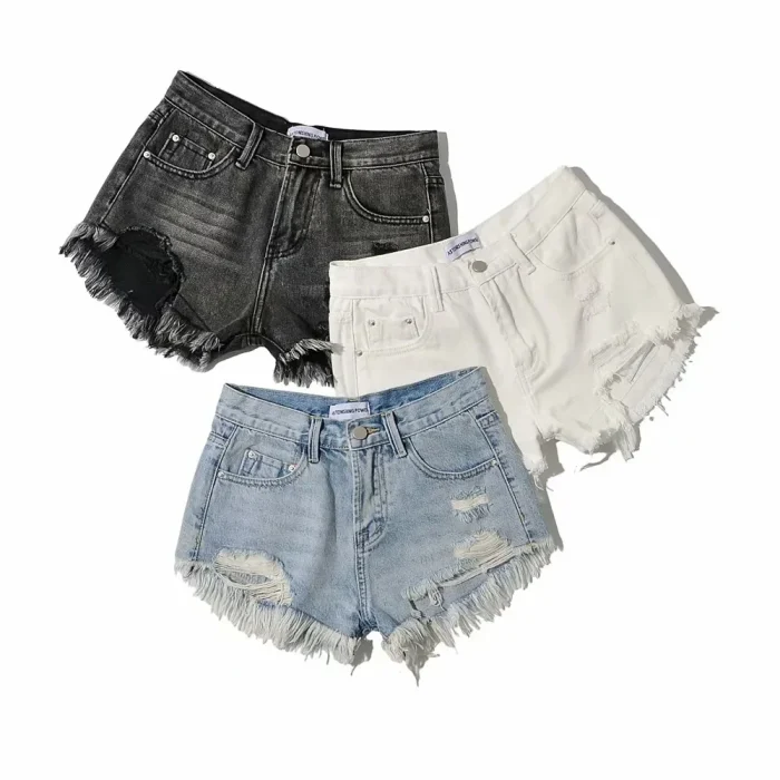 Women’s High-Waisted Distressed Denim Shorts