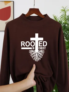 "Rooted in Christ" Faith-Based Men’s Oversized Sweatshirt