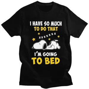 "I'm Going To Bed" Snoopy Inspired Slogan T-Shirt