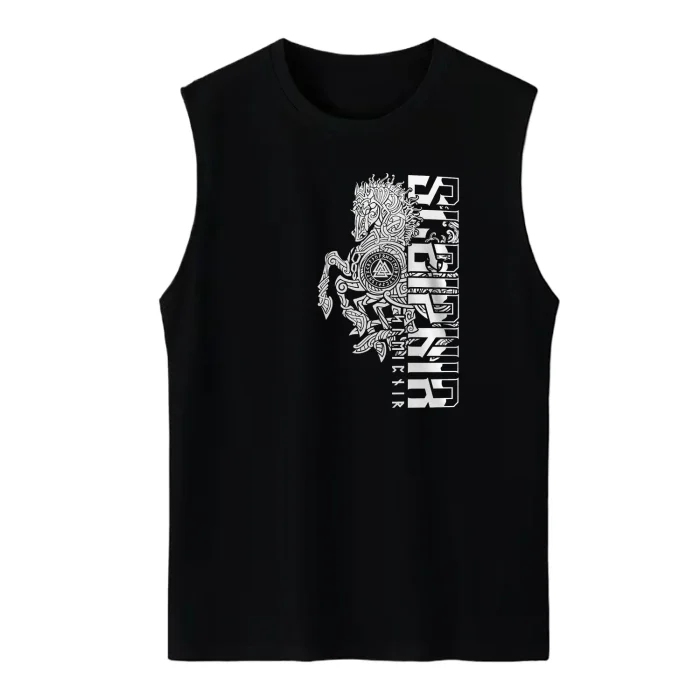 Norse Mythology God Odin Eight-legged Horse Sleipnir Tanktop New 100% Cotton O-Neck Summer Casual Mens Vest Sleeveless T-shirt