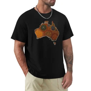 Men's Australian Map Aboriginal Art Graphic T-Shirt