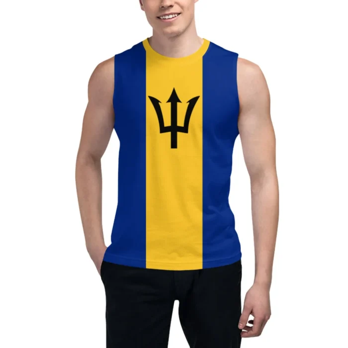 Men’s Barbados Flag Heritage Sleeveless Tank Top
