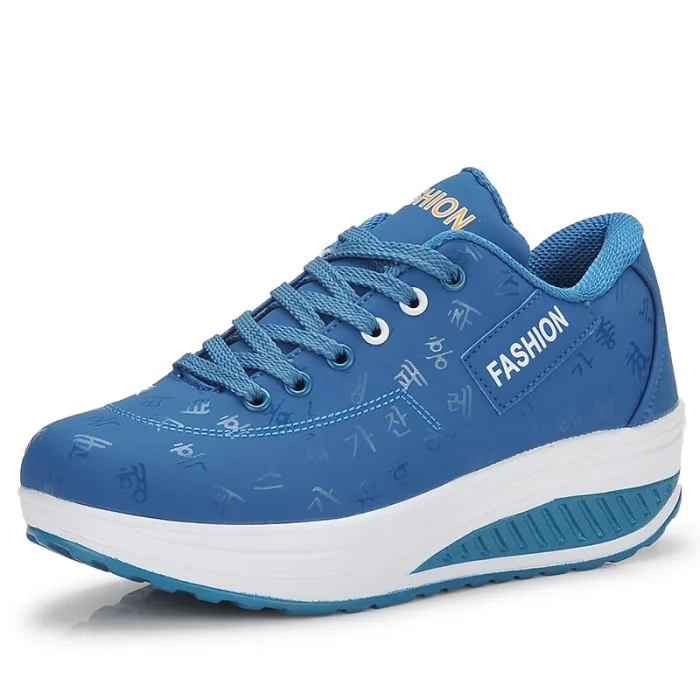 Women’s Vibrant Blue Wedge Walking Shoes