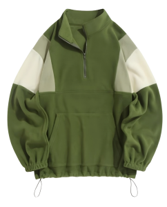 Men’s Color-Block Quarter-Zip Fleece Pullover