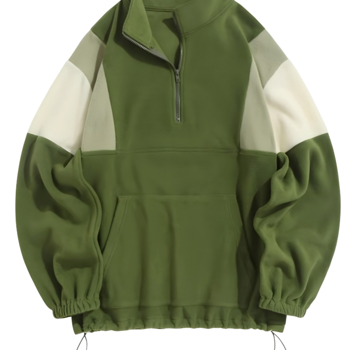 Men’s Color-Block Quarter-Zip Fleece Pullover