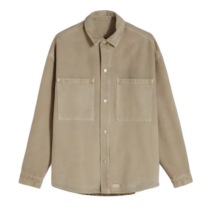 Vintage-Washed Utility Overshirt