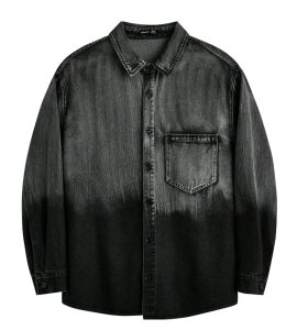 Premium Ombré Dip-Dyed Denim Shirt