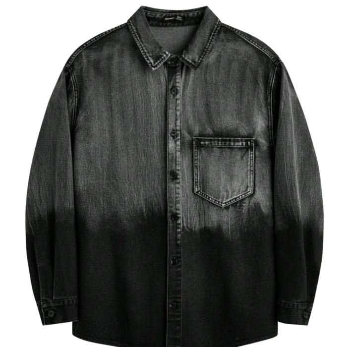 Premium Ombré Dip-Dyed Denim Shirt